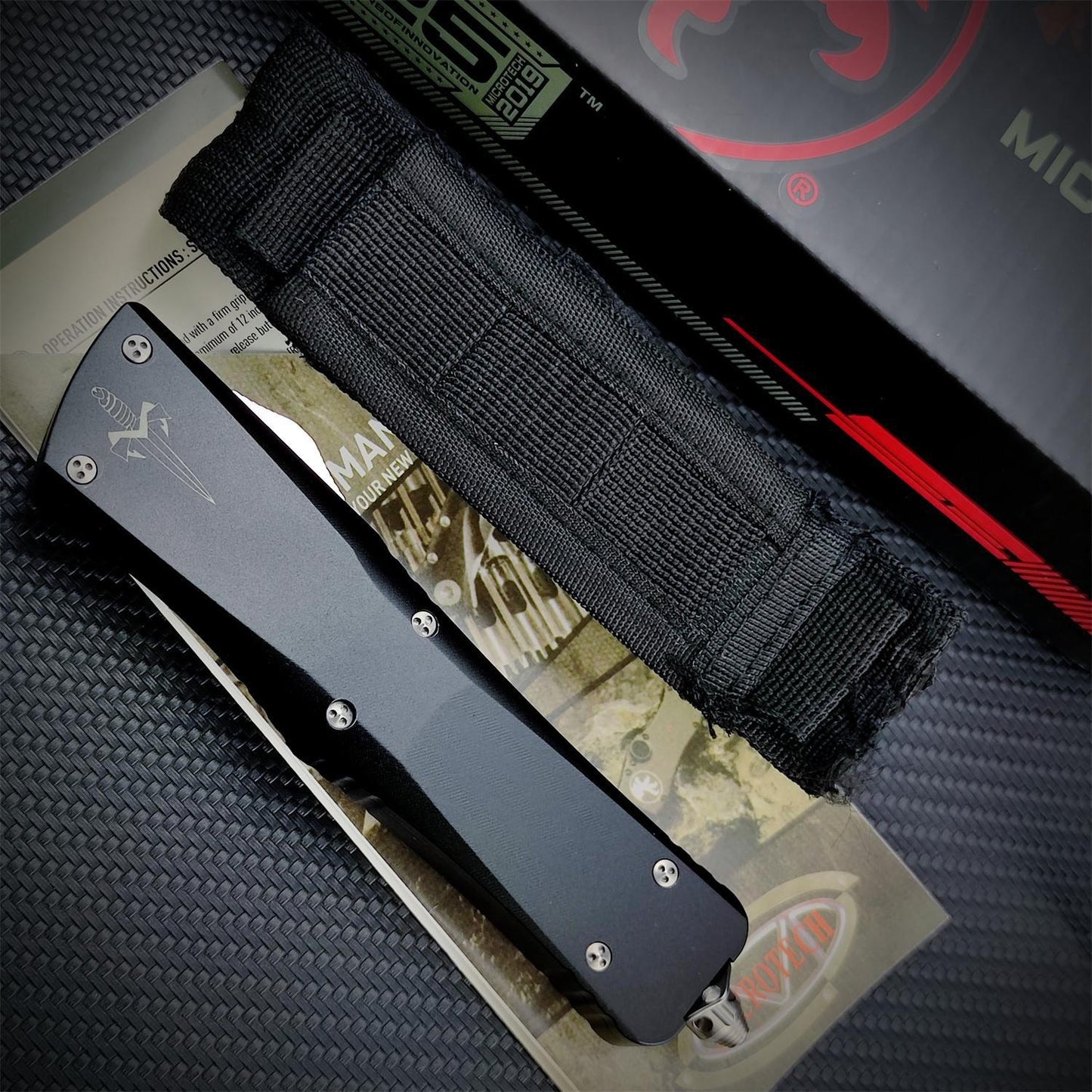 Troodon Hellhound OTF Auto Knife Tanto D2 Blade T6 Aluminum Handle