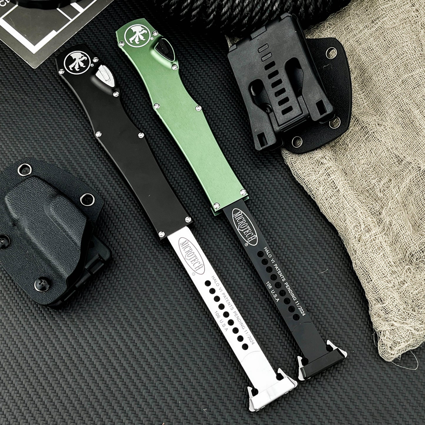 Halo V6  Single-Action OTF Automatic Knife - D2 Steel Blade T6 Aluminum Handle