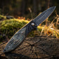 VG10 Damascus Steel Folding Pocket Knife, Stabilized Wood Handle Flipper EDC Knife with Liner Lock