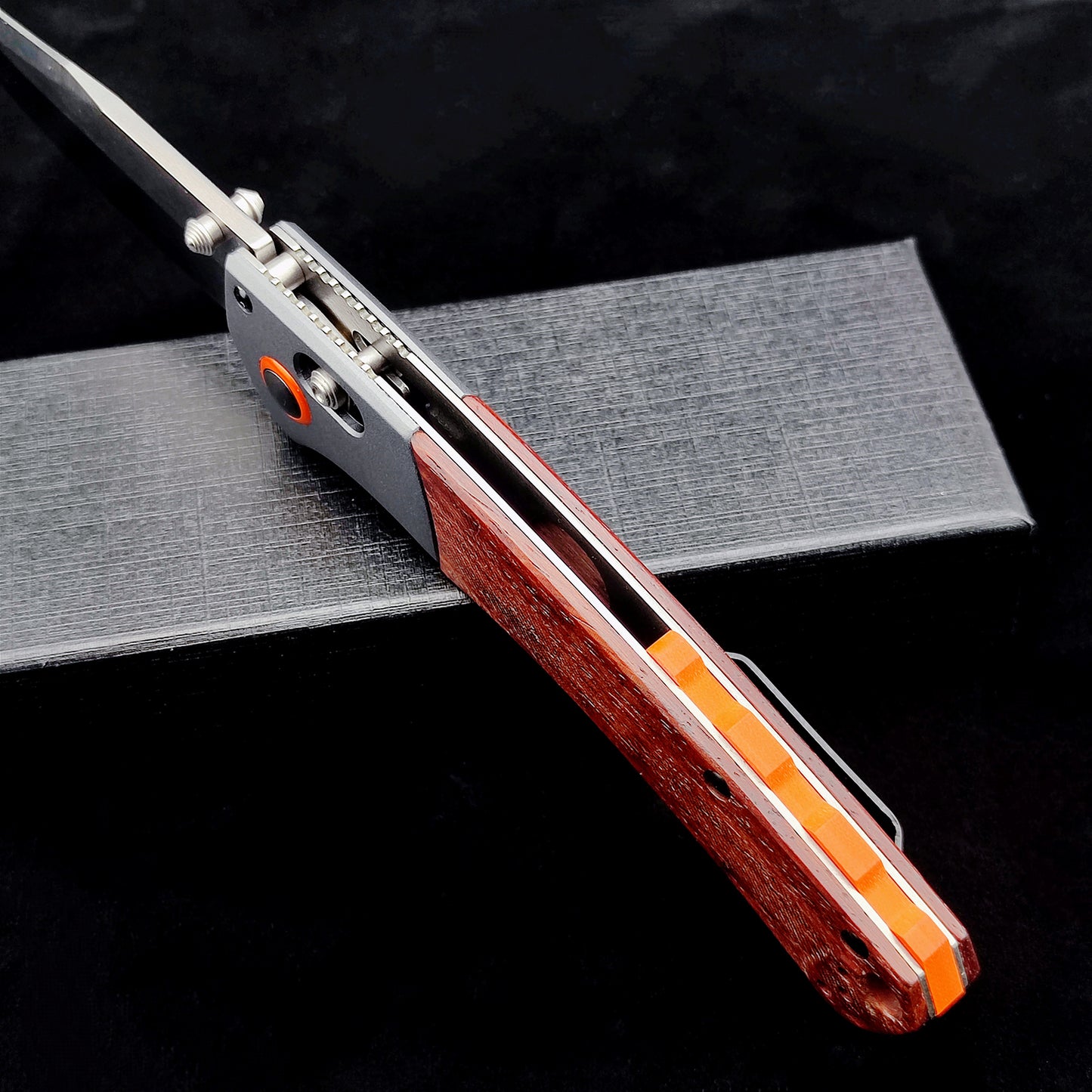 15080 EDC Pocket Knife for Men, D2 Blade, Satin Finish  Thumb Stud Manual Open Camping Folding Knife for Outdoor Fishing