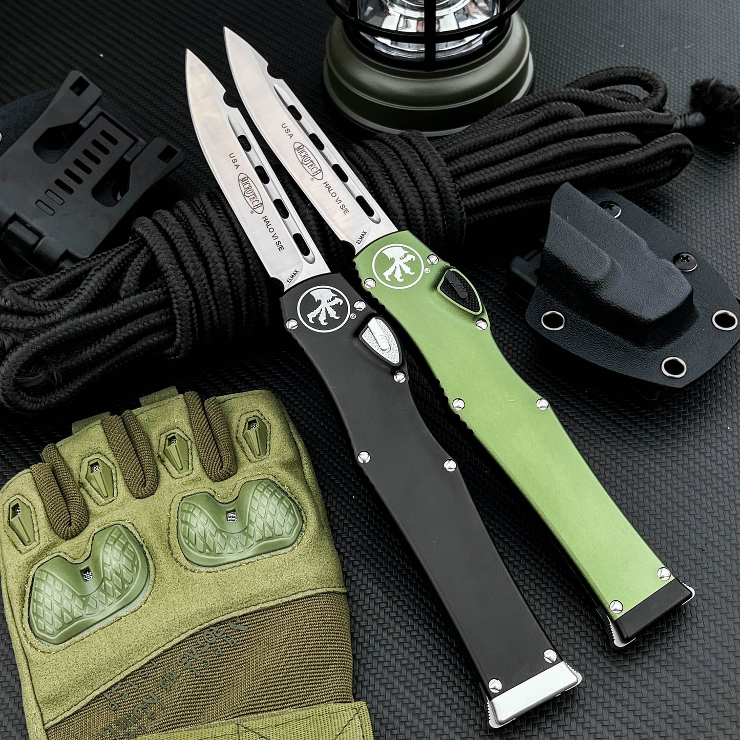 Halo V6  Single-Action OTF Automatic Knife T6 Aluminum Handle