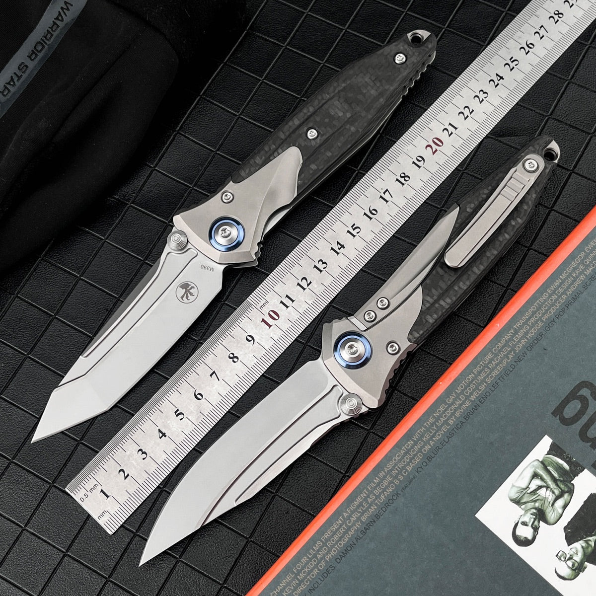 M390 Steel Folding Pocket Knife TC4 Titanium Carbon Fiber Handle Thumb Stud Sub-Frame Lock EDC Folder