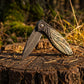 VG10 Damascus Steel Folding Pocket Knife, Stabilized Wood Handle Flipper EDC Knife with Liner Lock