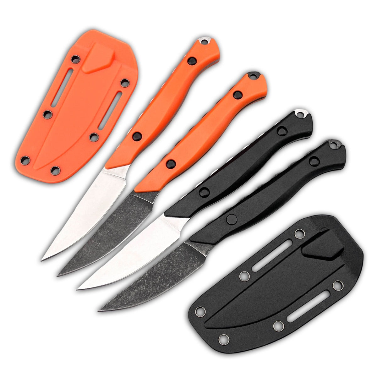 Compact Full Tang Fixed Blade EDC Knife with 8Cr13MoV Steel Blade, Ergonomic Nylon Handle & Molded Sheath for Outdoor Camping