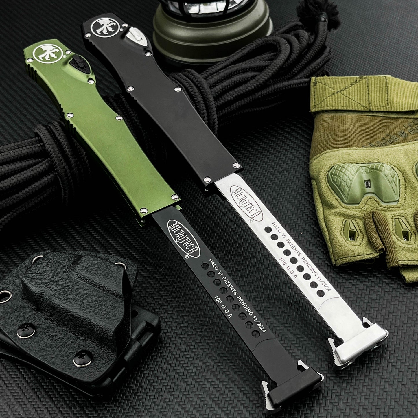 Halo V6  Single-Action OTF Automatic Knife T6 Aluminum Handle