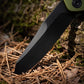 D2 Steel Reverse Tanto Folding Knife - Olive Green Aluminum Handle with Push Button Lock & Reversible Deep Carry Clip