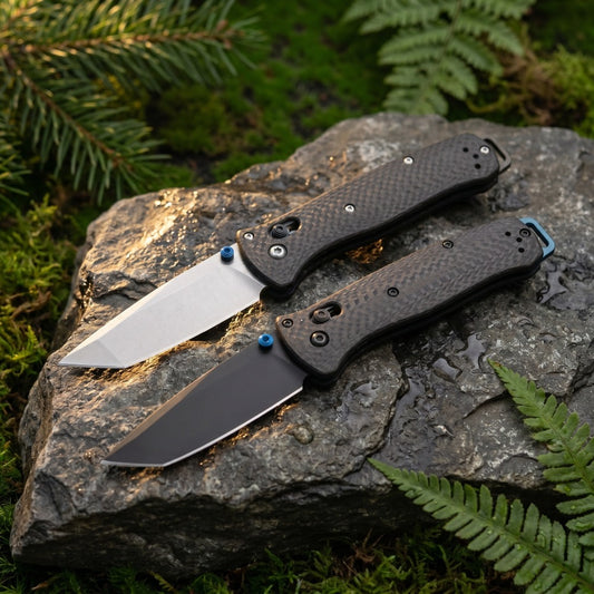 537 Bailout Ultra-Lightweight Carbon Fiber Tactical Folding Knife, D2 Premium Steel Japanese Tanto Pocket Knife with Axis Lock Mechanism, Outdoor EDC Survival Tool