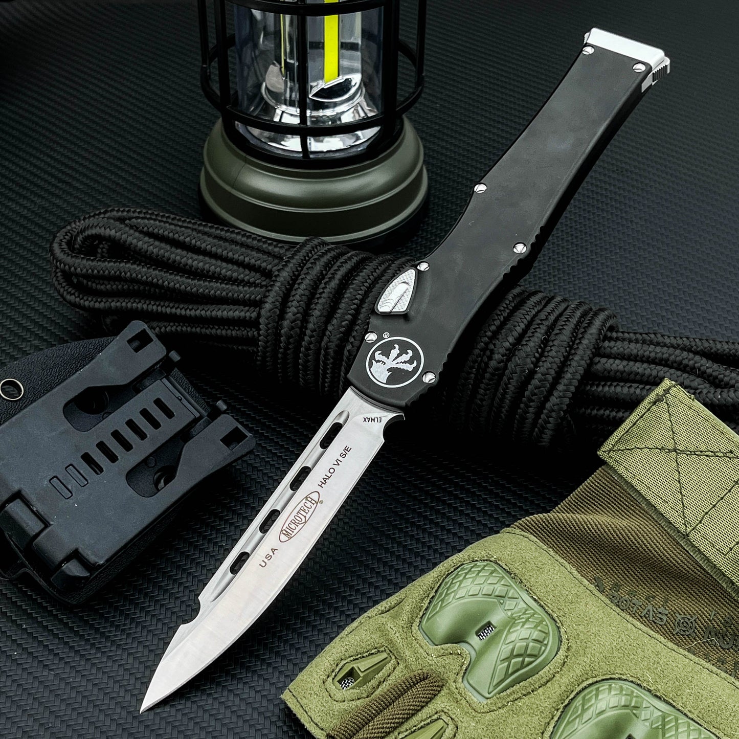 Halo V6  Single-Action OTF Automatic Knife T6 Aluminum Handle