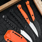 Compact Full Tang Fixed Blade EDC Knife with 8Cr13MoV Steel Blade, Ergonomic Nylon Handle & Molded Sheath for Outdoor Camping