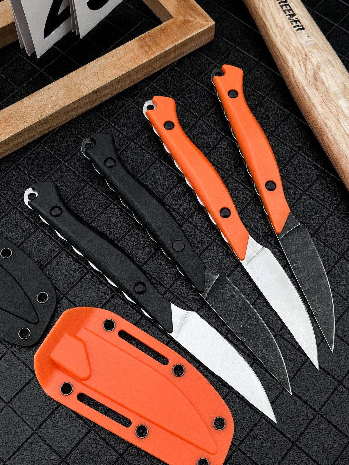 Compact Full Tang Fixed Blade EDC Knife with 8Cr13MoV Steel Blade, Ergonomic Nylon Handle & Molded Sheath for Outdoor Camping