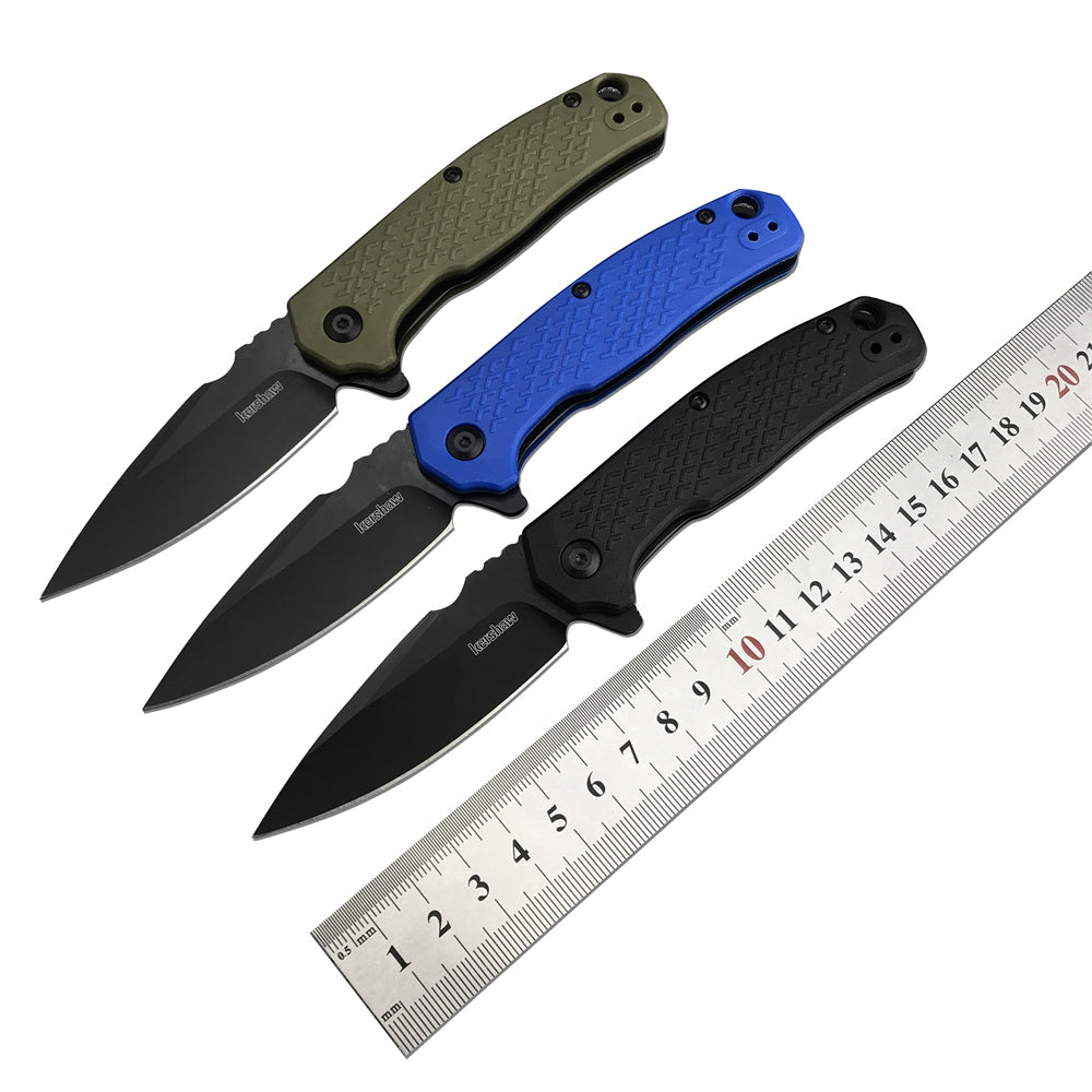 Kershaw 1407 Quick Opening Folding Knife 2.91'' 8Cr13Mov Blade Nylon Fiberglass Handle Tactical Pocket Knife Outdoor Camping Hunting EDC Tool Survival Defense Knives