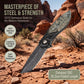 VG10 Damascus Steel Folding Pocket Knife, Stabilized Wood Handle Flipper EDC Knife with Liner Lock