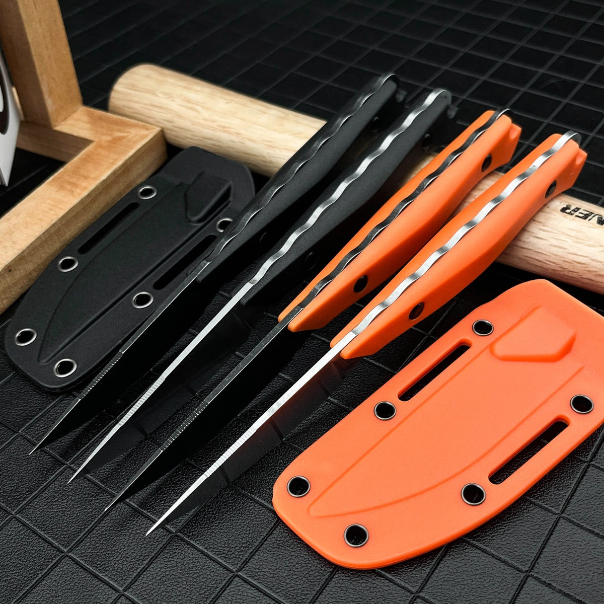 Compact Full Tang Fixed Blade EDC Knife with 8Cr13MoV Steel Blade, Ergonomic Nylon Handle & Molded Sheath for Outdoor Camping