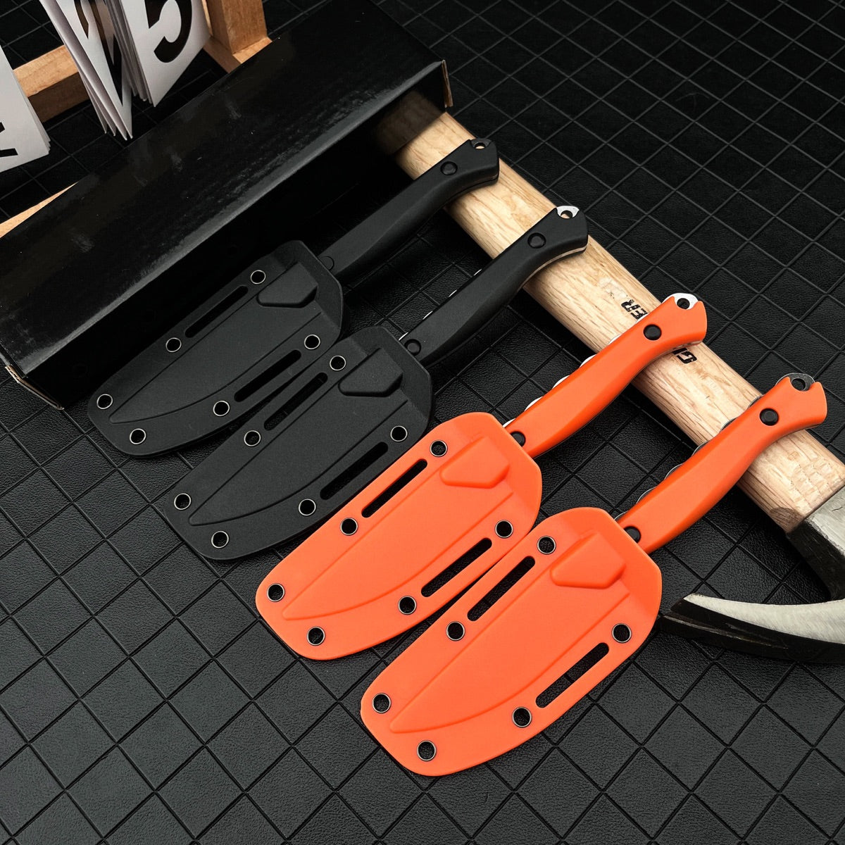Compact Full Tang Fixed Blade EDC Knife with 8Cr13MoV Steel Blade, Ergonomic Nylon Handle & Molded Sheath for Outdoor Camping