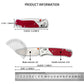535-9 Folding Pocket Knife with D2 Steel Drop-Point Blade and Red G10 Handle