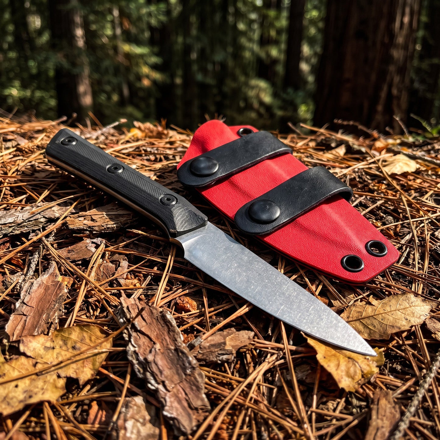 3500-10BK Fixed Blade Paring Knife with G10 Handle Black Coated 8Cr13MoV Stainless Steel Utility Fruit Knife Sheath Included