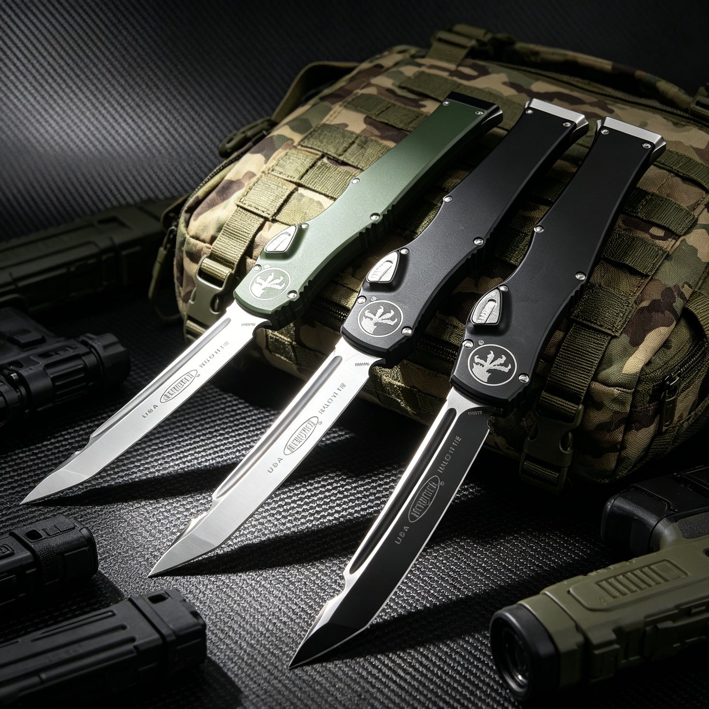 Halo V6  Single-Action OTF Automatic Knife - D2 Steel Blade T6 Aluminum Handle