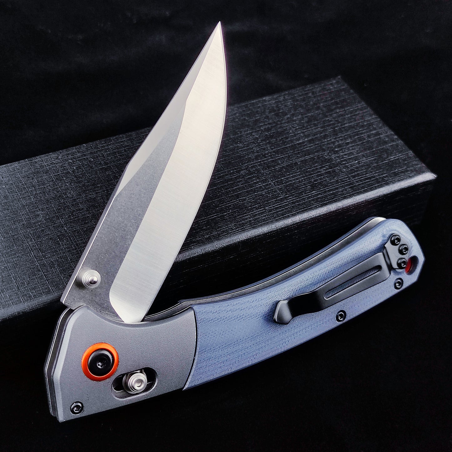 15080 EDC Pocket Knife for Men, D2 Blade, Satin Finish  Thumb Stud Manual Open Camping Folding Knife for Outdoor Fishing
