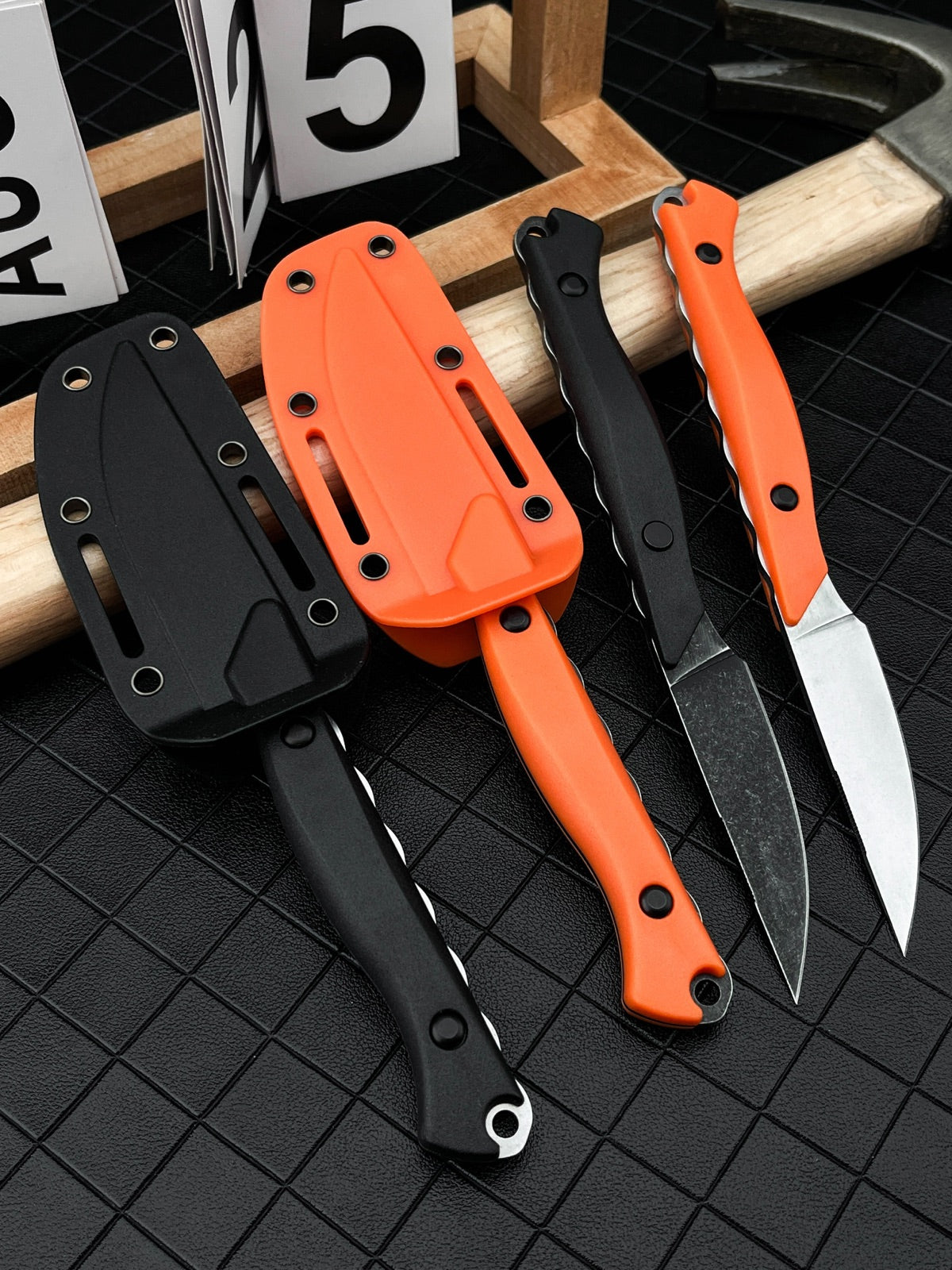 Compact Full Tang Fixed Blade EDC Knife with 8Cr13MoV Steel Blade, Ergonomic Nylon Handle & Molded Sheath for Outdoor Camping