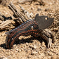 Damascus Steel Folding EDC Pocket Knife Dual Color G10 Handle Thumb Hole Stubby Utility Knife