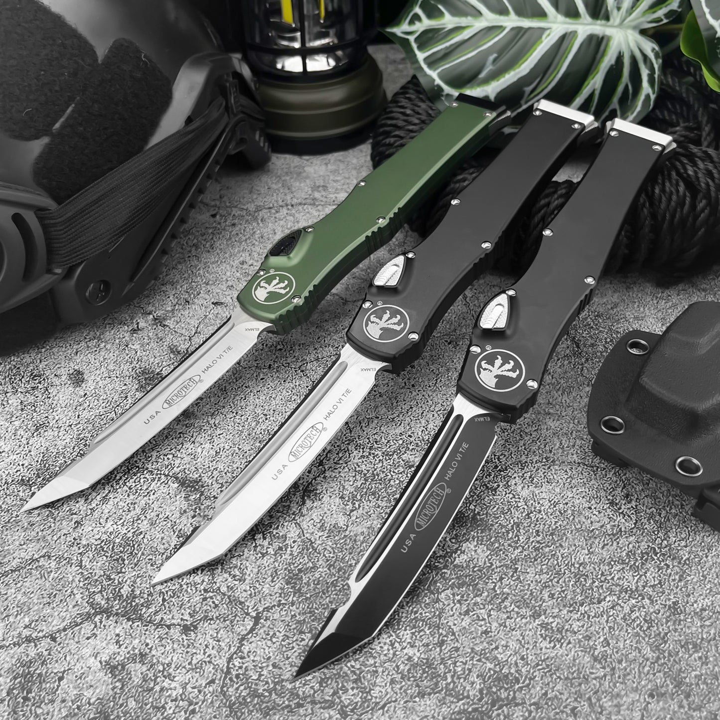 Halo V6  Single-Action OTF Automatic Knife - D2 Steel Blade T6 Aluminum Handle