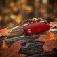 Mini Folding Pocket Knife Red Dyed Bone Handle 7Cr13Mov Steel Wharncliffe Blade