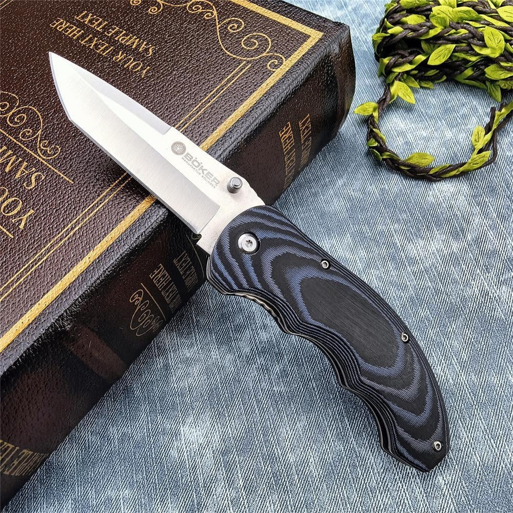 Boker Pocket Folding Knife 7Cr13Mov Steel Blade Mikata Handles Outdoor Hunting Camping Knife, Everyday Carry Tool