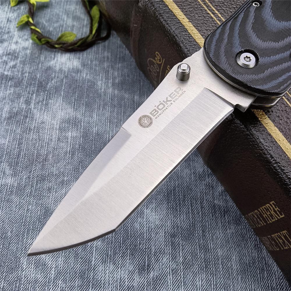 Boker Pocket Folding Knife 7Cr13Mov Steel Blade Mikata Handles Outdoor Hunting Camping Knife, Everyday Carry Tool