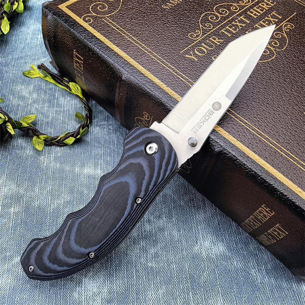 Boker Pocket Folding Knife 7Cr13Mov Steel Blade Mikata Handles Outdoor Hunting Camping Knife, Everyday Carry Tool