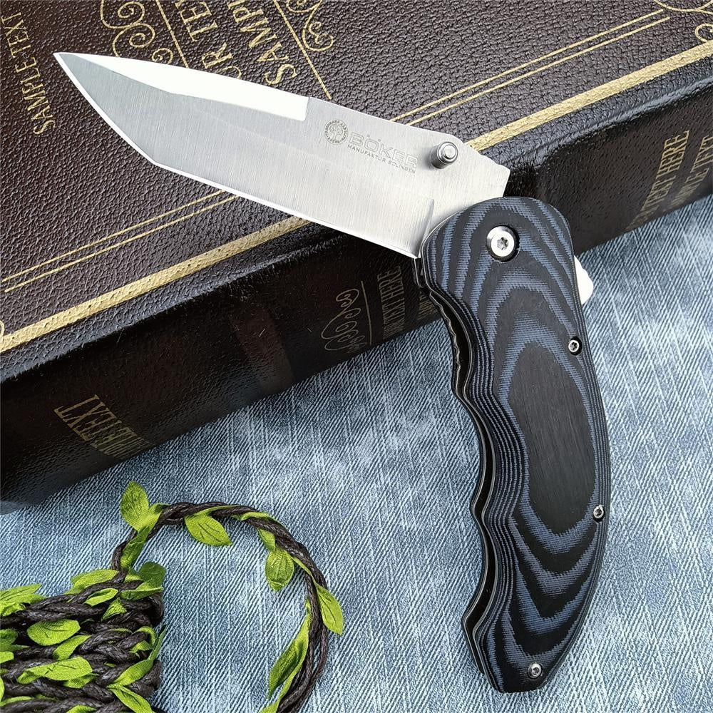 Boker Pocket Folding Knife 7Cr13Mov Steel Blade Mikata Handles Outdoor Hunting Camping Knife, Everyday Carry Tool