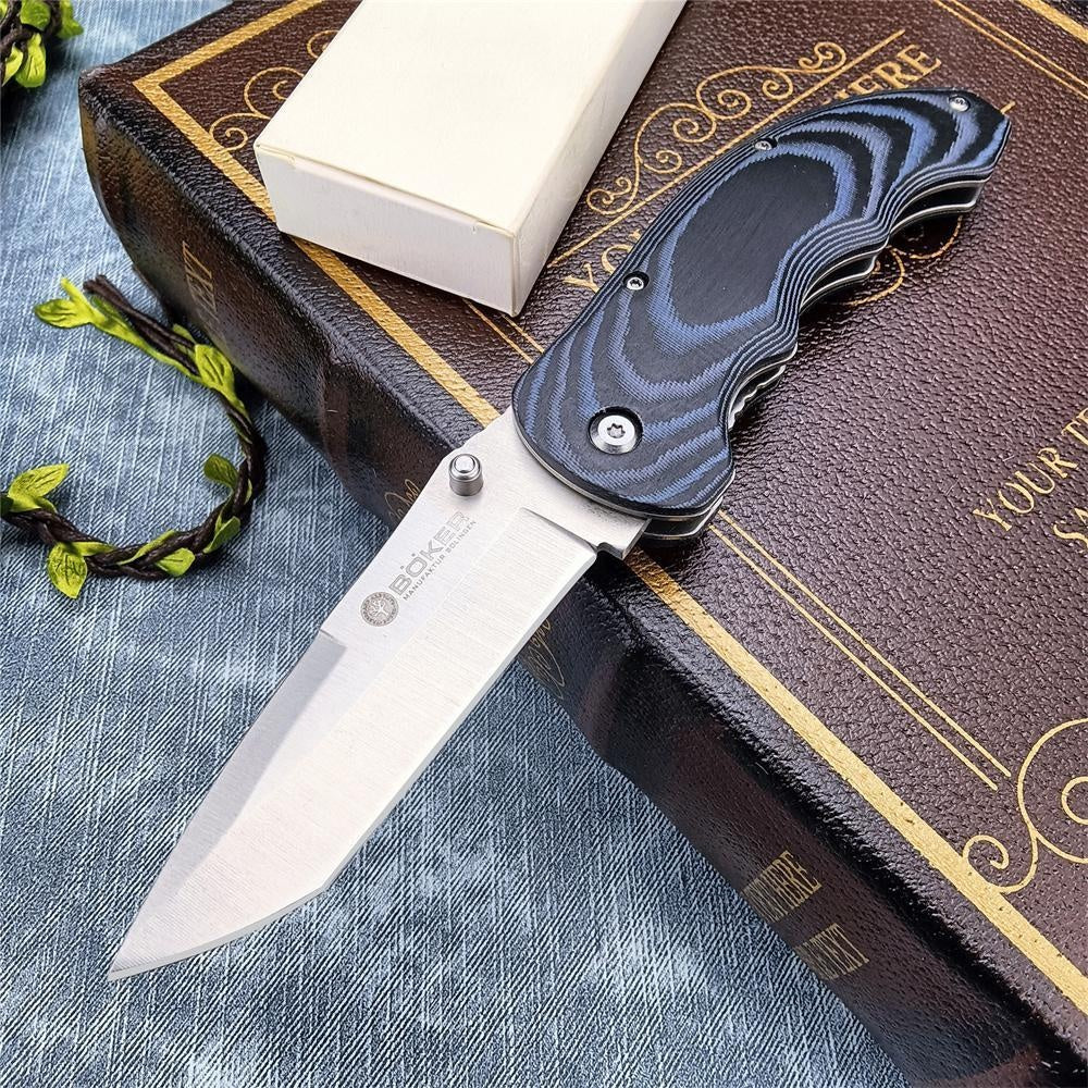 Boker Pocket Folding Knife 7Cr13Mov Steel Blade Mikata Handles Outdoor Hunting Camping Knife, Everyday Carry Tool