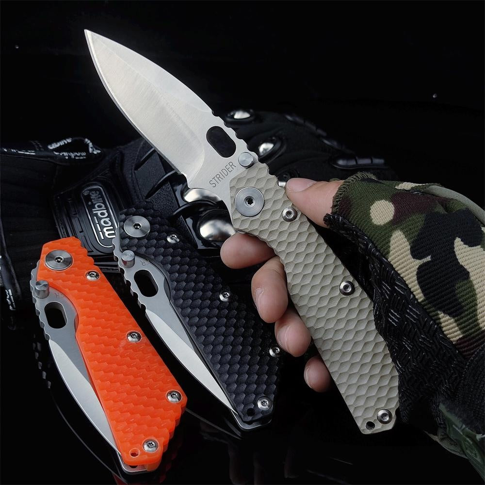 Strider SMF Pocket Knife Hunting Knives 7Cr13Mov Blade G10 Handle with Clip EDC Tools Survival Tactical Rescue Folder