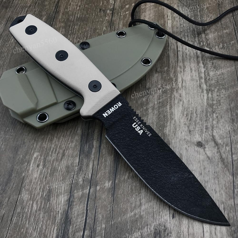 BUSSE ESEE4 Tactical Wilderness Survival Fixed Blade Knife with Kydex sheath G10 Handle Multifuctional Self Defense EDC Straight Knives for Hunting, Camping Collector Gift