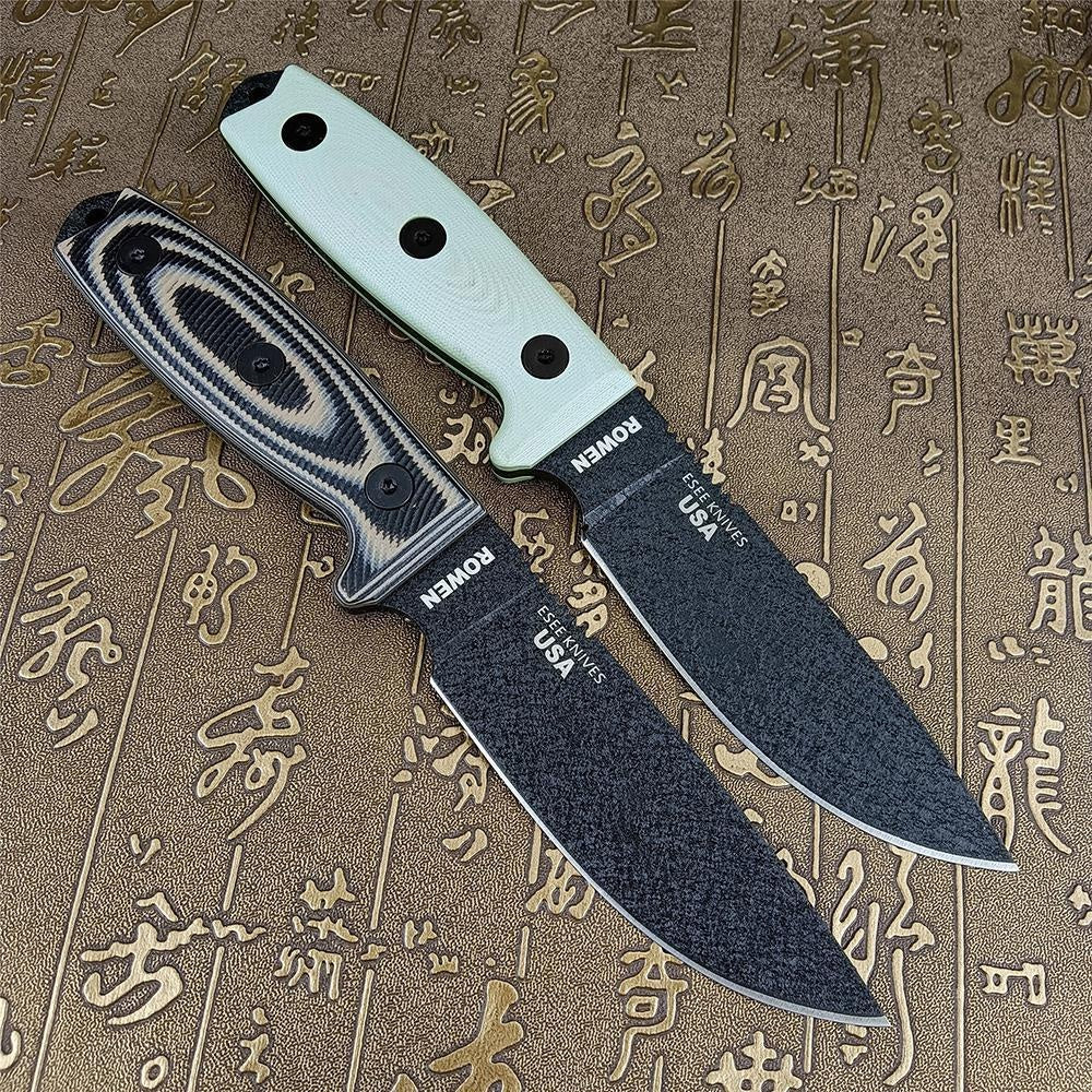 BUSSE ESEE4 Tactical Wilderness Survival Fixed Blade Knife with Kydex sheath G10 Handle Multifuctional Self Defense EDC Straight Knives for Hunting, Camping Collector Gift