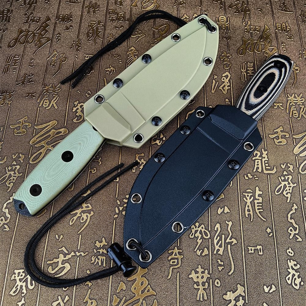 BUSSE ESEE4 Tactical Wilderness Survival Fixed Blade Knife with Kydex sheath G10 Handle Multifuctional Self Defense EDC Straight Knives for Hunting, Camping Collector Gift