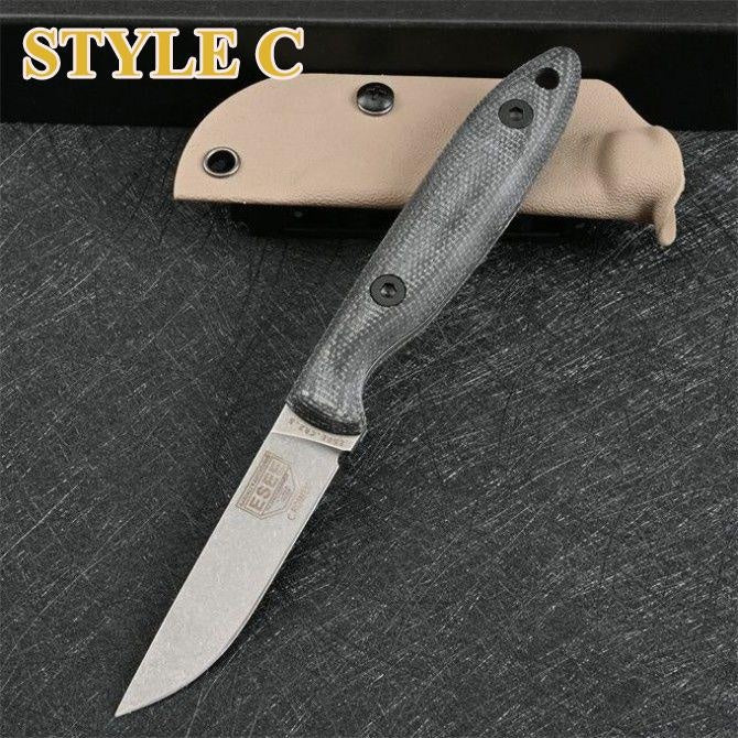 BUSSE ESEE4 Tactical Wilderness Survival Fixed Blade Knife with Kydex sheath G10 Handle Multifuctional Self Defense EDC Straight Knives for Hunting, Camping Collector Gift