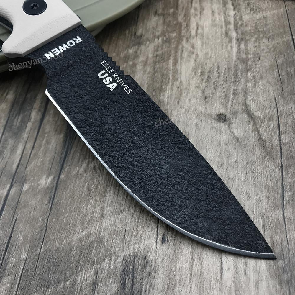 BUSSE ESEE4 Tactical Wilderness Survival Fixed Blade Knife with Kydex sheath G10 Handle Multifuctional Self Defense EDC Straight Knives for Hunting, Camping Collector Gift