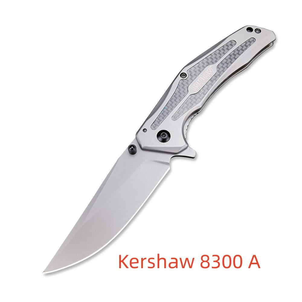 Kershaw 8300 Pocket Pocket Knife 8CR13MOV Blade Stainless Steel Inlaid Carbon Fiber Handle Outdoor Folding Hunting Tactical Knife Sharp Utility Knife with Pocket Clip