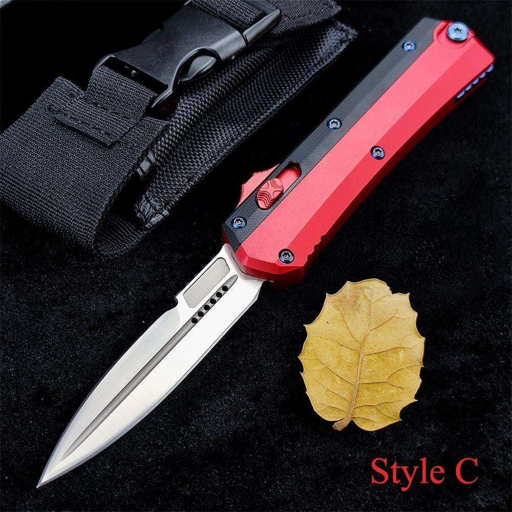 Microtech Glykon New OTF Automatic Knife Tactical Military Knife D2 Steel High Quality Hunting Knives Dagger Spring Assisted Self Defense Tools TC4 Titanium Alloy Handle Collection Knife Switchblade