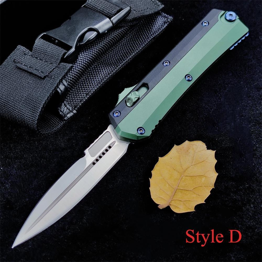 Microtech Glykon New OTF Automatic Knife Tactical Military Knife D2 Steel High Quality Hunting Knives Dagger Spring Assisted Self Defense Tools TC4 Titanium Alloy Handle Collection Knife Switchblade