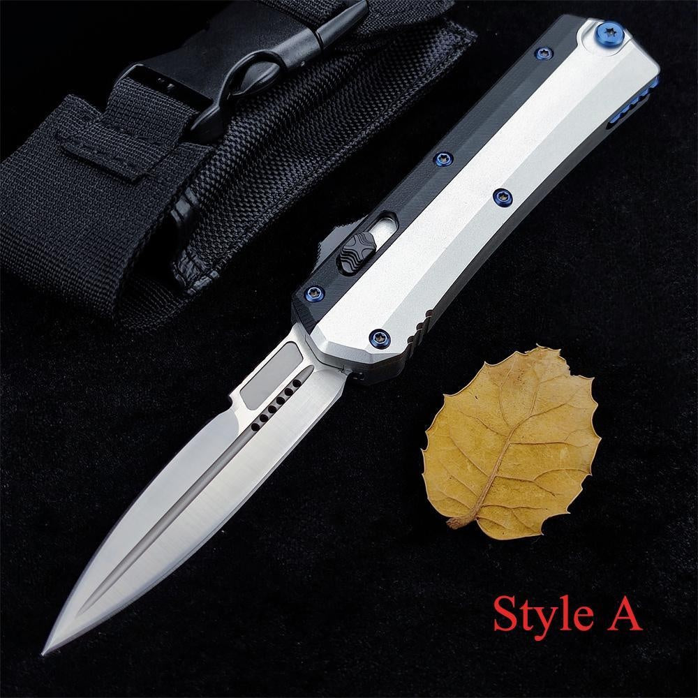 Microtech Glykon New OTF Automatic Knife Tactical Military Knife D2 Steel High Quality Hunting Knives Dagger Spring Assisted Self Defense Tools TC4 Titanium Alloy Handle Collection Knife Switchblade