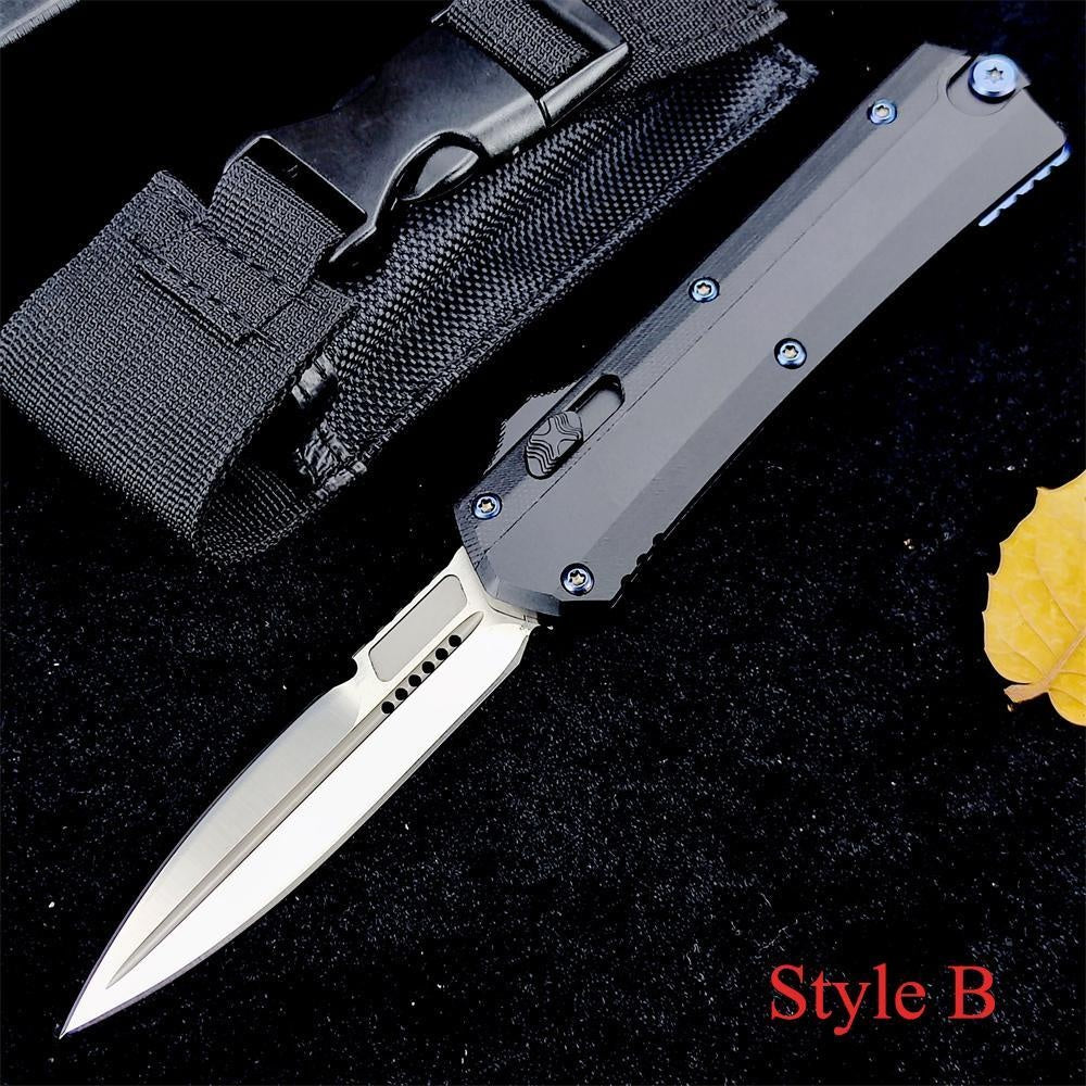 Microtech Glykon New OTF Automatic Knife Tactical Military Knife D2 Steel High Quality Hunting Knives Dagger Spring Assisted Self Defense Tools TC4 Titanium Alloy Handle Collection Knife Switchblade