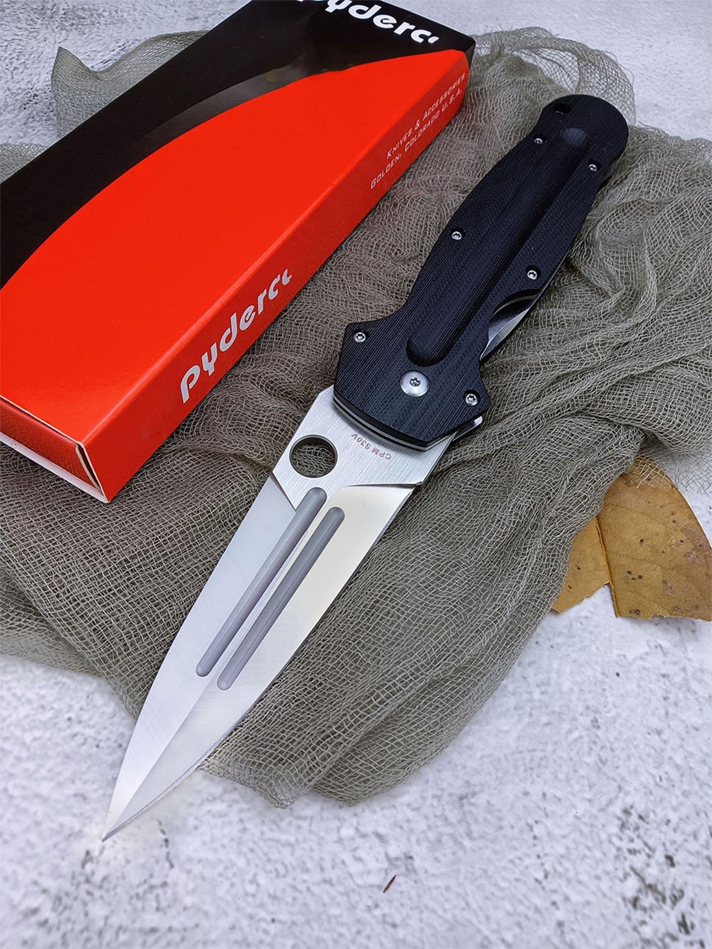 New Spyderco Pocket Folding Knife,CPM-S30V Steel Blade, G10 Tactical Handle Outdoor Portable Hunting Knife, Camping self-defense Rescue Knife