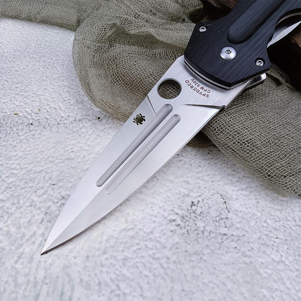 New Spyderco Pocket Folding Knife,CPM-S30V Steel Blade, G10 Tactical Handle Outdoor Portable Hunting Knife, Camping self-defense Rescue Knife