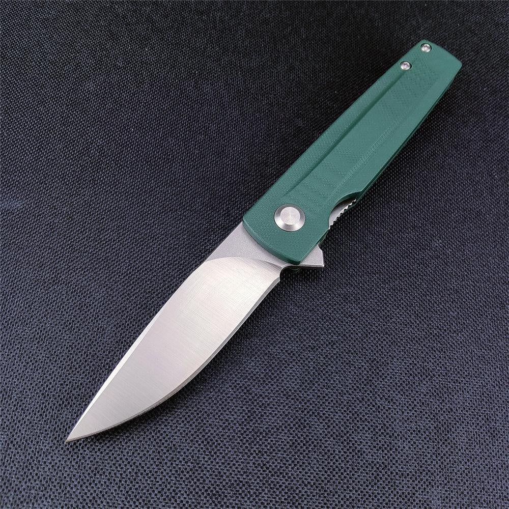 Outdoor Pocket Folding Knife Stainless Steel Blade G10 Handle Black/Green Sharp Knife Survival Defense Hunting Portable EDC Hand-made Tool Knife