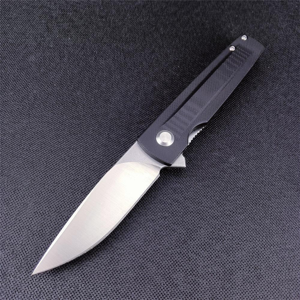 Outdoor Pocket Folding Knife Stainless Steel Blade G10 Handle Black/Green Sharp Knife Survival Defense Hunting Portable EDC Hand-made Tool Knife