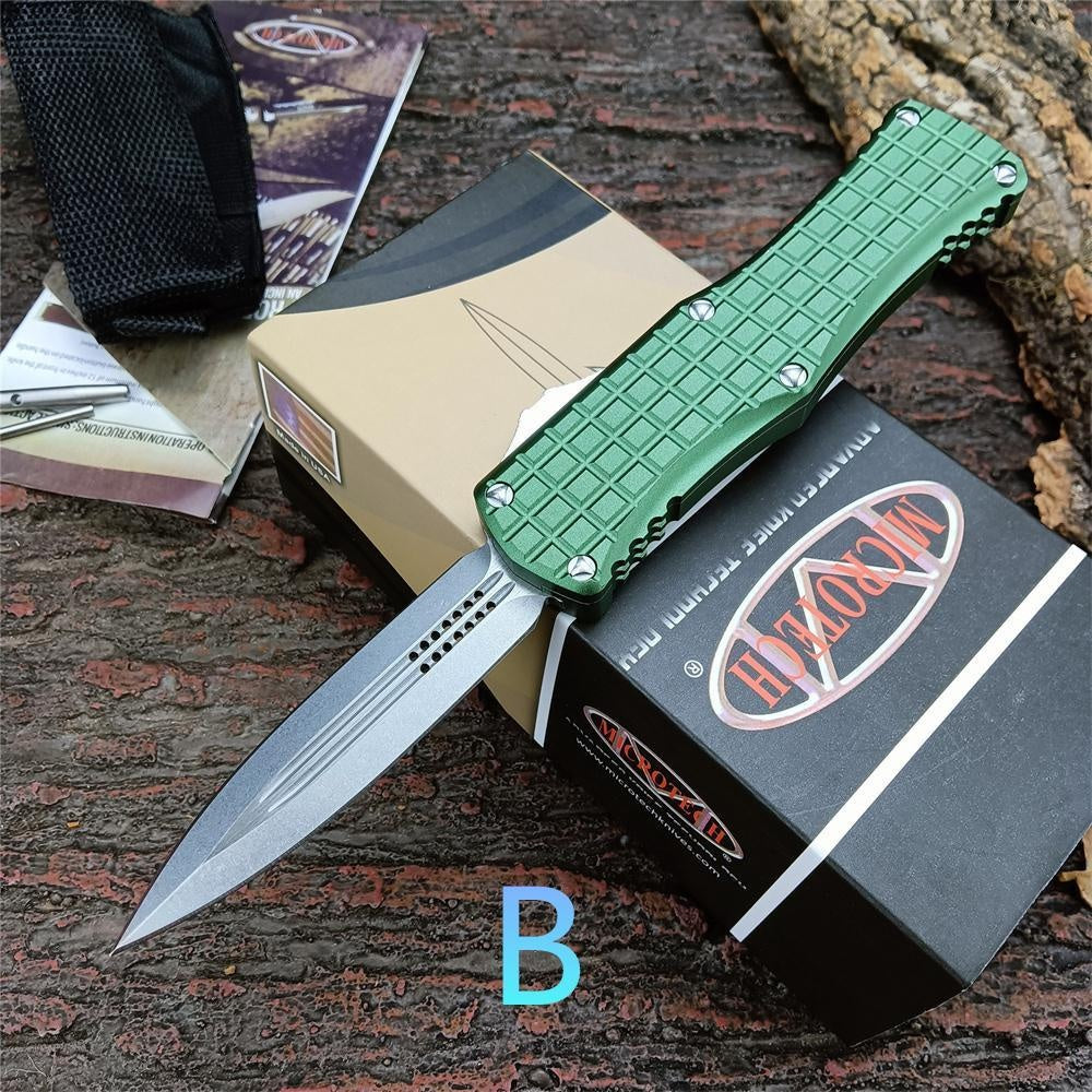 Microtech Hera Tactical Frag OTF Pocket Knife 3"-D2 Blades Aluminum alloy Black Or Green Handle 702-1TFRS EDC Switchblade Auto Assisted Openning Knife