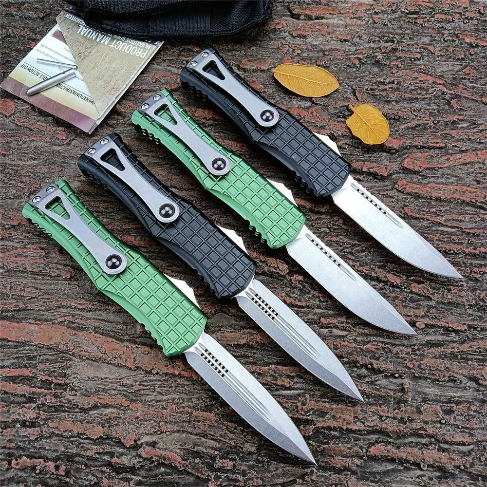 Microtech Hera Tactical Frag OTF Pocket Knife 3"-D2 Blades Aluminum alloy Black Or Green Handle 702-1TFRS EDC Switchblade Auto Assisted Openning Knife