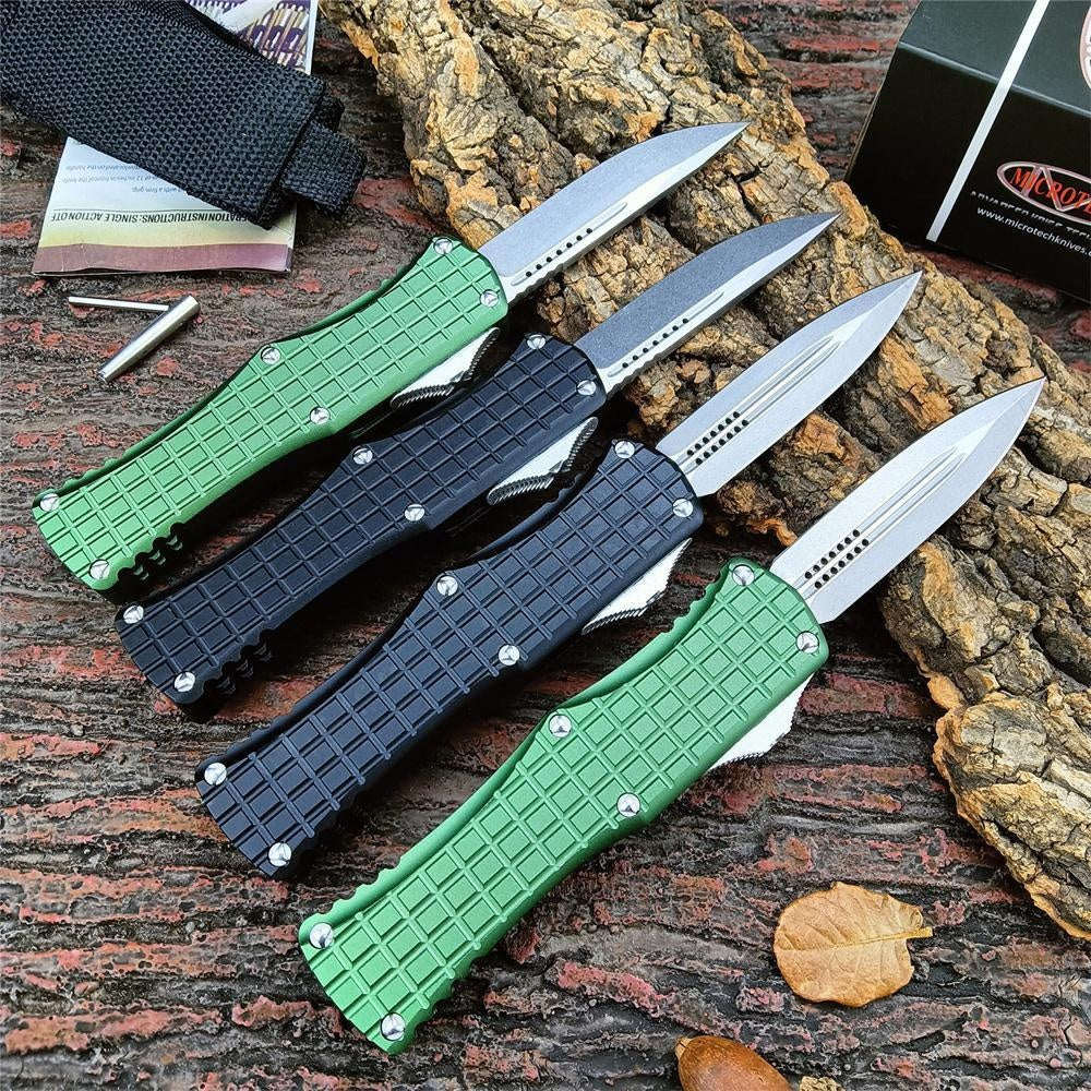 Microtech Hera Tactical Frag OTF Pocket Knife 3"-D2 Blades Aluminum alloy Black Or Green Handle 702-1TFRS EDC Switchblade Auto Assisted Openning Knife