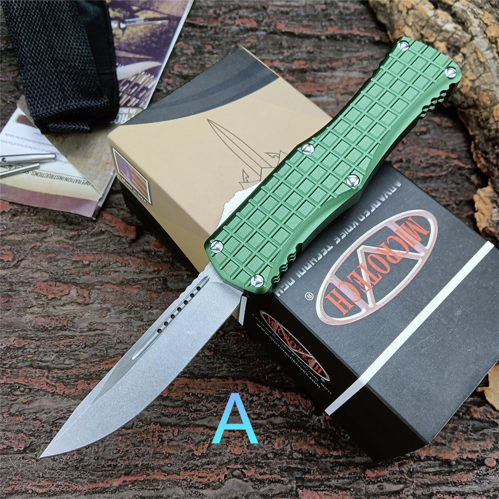 Microtech Hera Tactical Frag OTF Pocket Knife 3"-D2 Blades Aluminum alloy Black Or Green Handle 702-1TFRS EDC Switchblade Auto Assisted Openning Knife